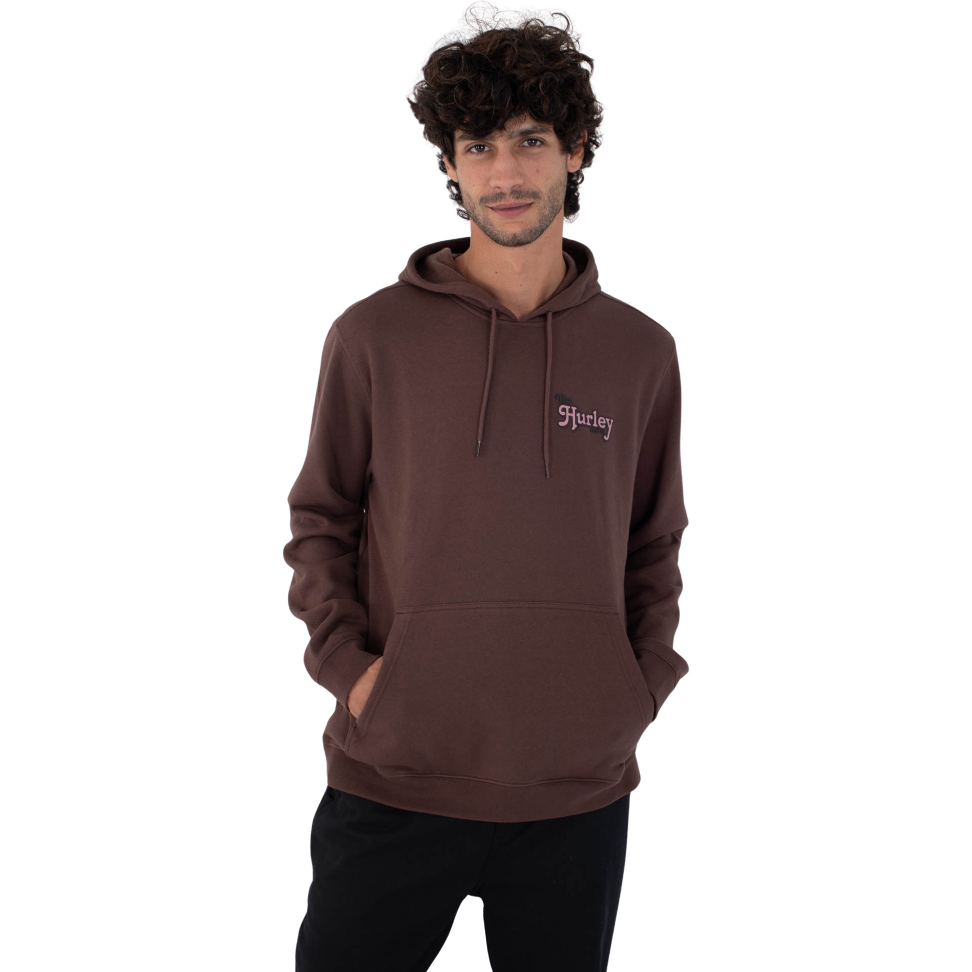 2026 Hurley Da Uomo Makaw PO Hoodie HFA25MMFT05570 - Espresso